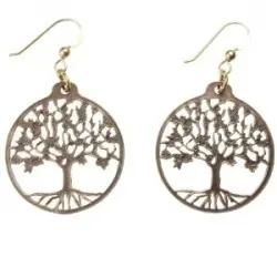 Bronze Peace Tree of Life Earrings